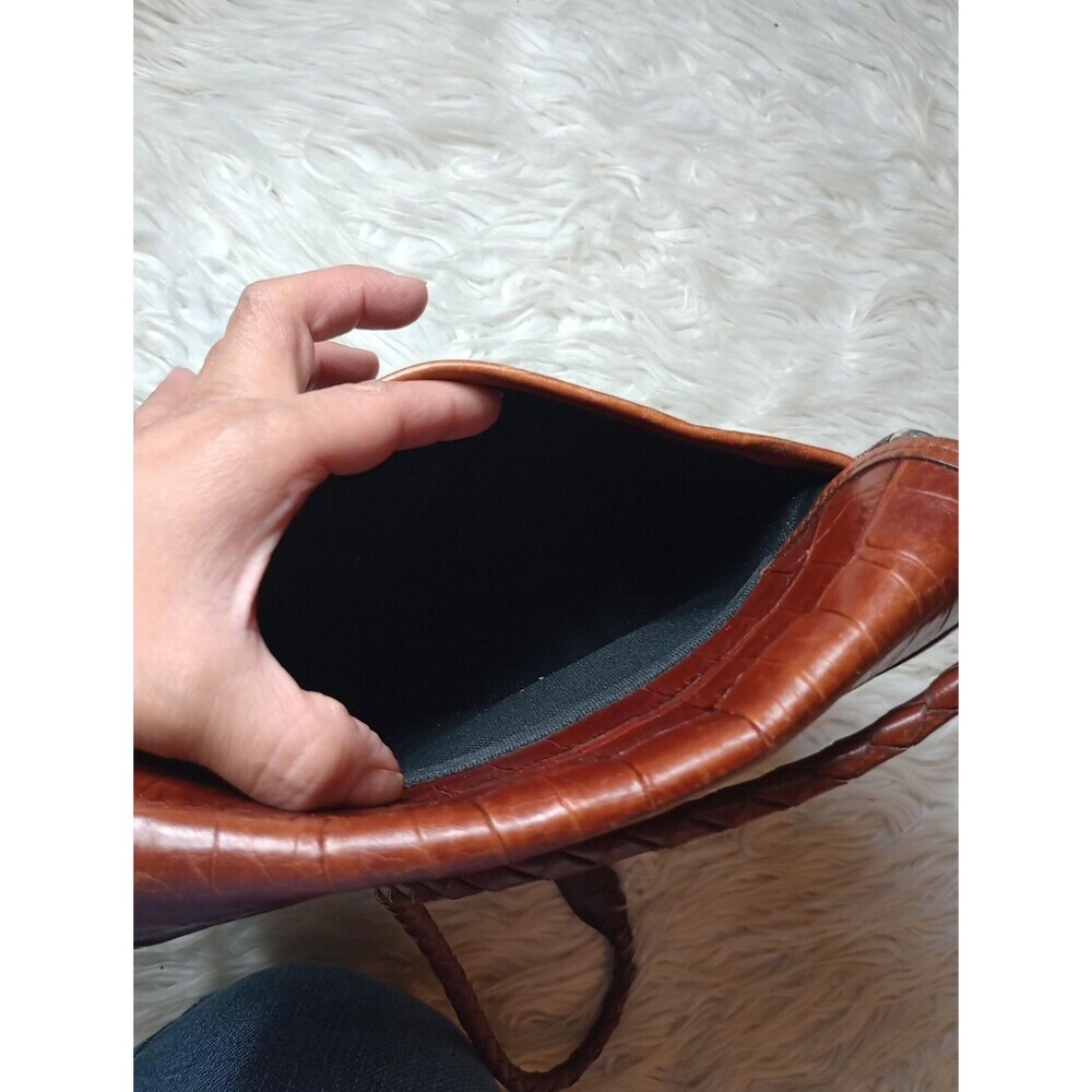 Brighton Vintage Brown Croc Leather Western Shoulder Bag No. 843895 - Picture 10 of 16